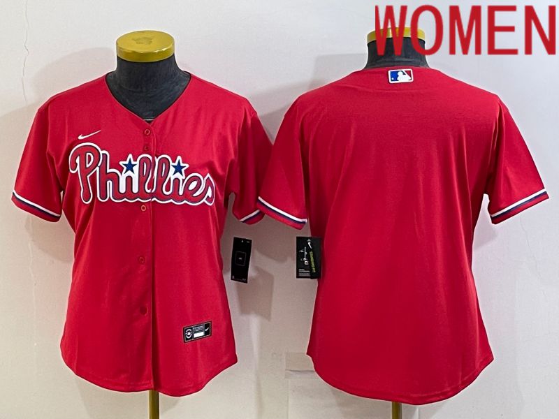 Women Philadelphia Phillies Blank Red Game Nike 2022 MLB Jersey